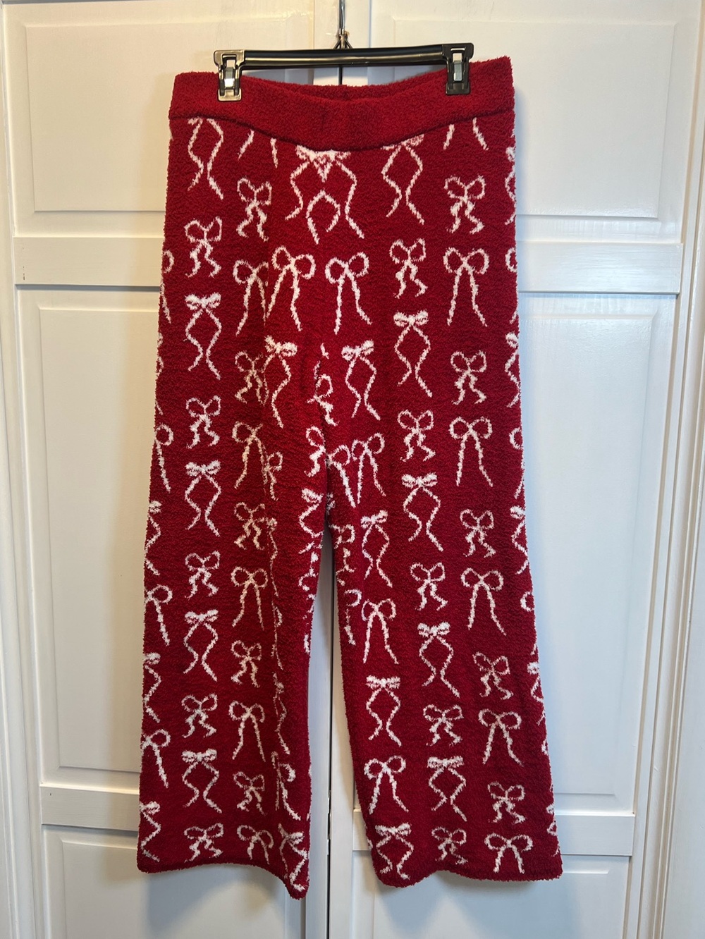 cupcakes & cashmere Women’s Red Bow-Print Soft & Cozy Lounge Pants Size Large